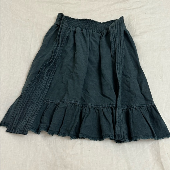 ANTHROPOLOGIE Pilcro Amora Ruffled Mini Skirt In Teal Blue Size XS Beach Coast - Picture 14 of 16